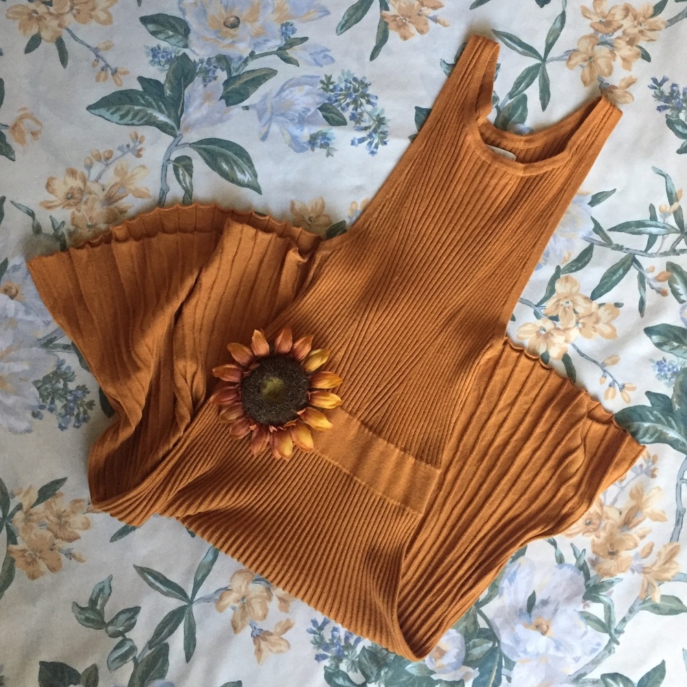 Mustard Abercrombie Racerback Tank Top Dress